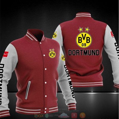 Borussia Dortmund Red Grey Baseball Jacket