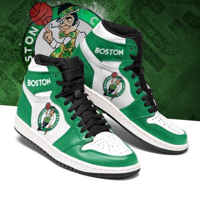 NBA Boston Celtics Green White Air Jordan 1 High Sneakers V2