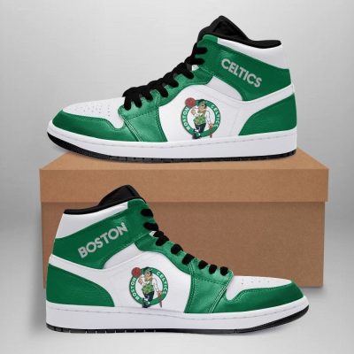 NBA Boston Celtics Green White Air Jordan 1 High Sneakers V2