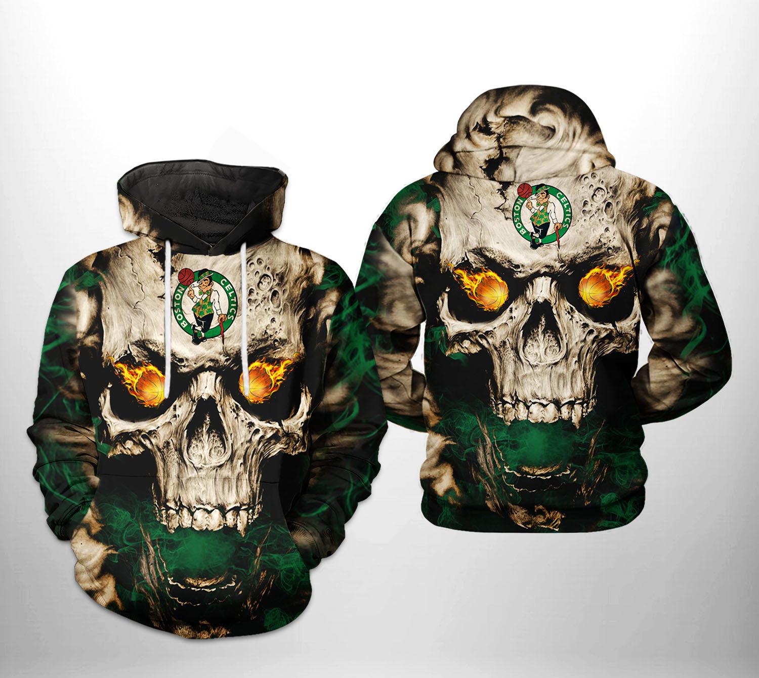 NBA Boston Celtics Skull Pullover Hoodie V3 NBA Boston Celtics Skull Pullover Hoodie V3
