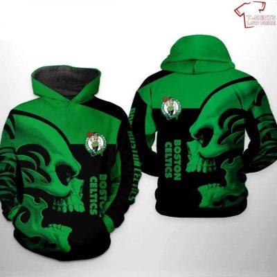 NBA Boston Celtics Green Black Skull Pullover Hoodie NBA Boston Celtics Green Black Skull Pullover Hoodie