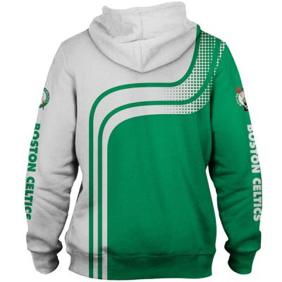 NBA Boston Celtics White Green Curves Pullover Hoodie