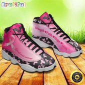 Breast Cancer Awareness Cancer Warrior Fight Pink Ribbon Air JD13 Shoes Gift