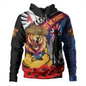 Brisbane Lions Hoodie Anzac Day Honor United In Spirit