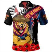 Brisbane Lions Polo Shirt Anzac Day Honor United In Spirit