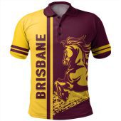 Brisbane Broncos Polo Shirt - Broncos Mascot Quater Style