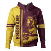 Brisbane Broncos Hoodie - Broncos Mascot Quater Style