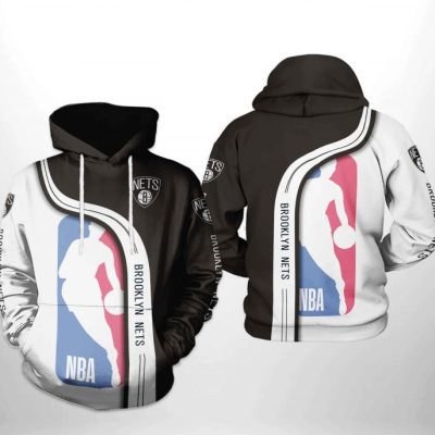 NBA Brooklyn Nets Black White Highway Pullover Hoodie NBA Brooklyn Nets Black White Highway Pullover Hoodie