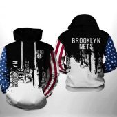 NBA Brooklyn Nets US Flag Pullover Hoodie