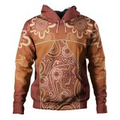 Australia Aboriginal Custom Hoodie - Brown Kangaroo In Aboriginal Dot Art Hoodie