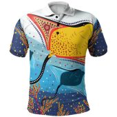 Australia Aboriginal Polo Shirt - Stingray Aboriginal Art Polo Shirt