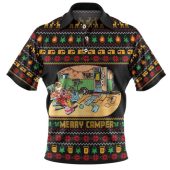 Australia Christmas Custom Polo Shirt -  Aussie Christmas Merry Campers Polo Shirt