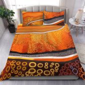 Australia Aboriginal Bedding Set - Abstract Theme Of Australian Indigenous Aboriginal Art Bedding Set