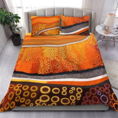 Australia Aboriginal Bedding Set - Abstract Theme Of Australian Indigenous Aboriginal Art Bedding Set