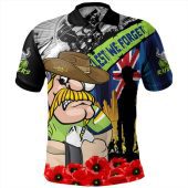 Canberra Raiders Polo Shirt United In Spirit Anzac Day Tribute