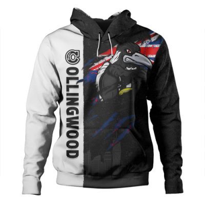 Collingwood Hoodie Burning Passion Of Power Scratch Style