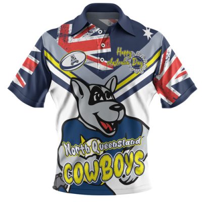 North Queensland Cowboys Polo Shirt - Happy Australia Day We Are One And Free