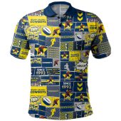 North Queensland Cowboys Polo Shirt - Team Of Us Die Hard Fan Supporters Comic Style