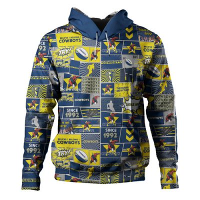 North Queensland Cowboys Hoodie - Team Of Us Die Hard Fan Supporters Comic Style