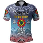 North Queensland Cowboys Naidoc Custom Polo Shirt - NAIDOC WEEK 2023 Indigenous Inspired For Our Elders Theme (White)