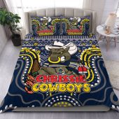 North Queensland Cowboys Christmas Custom Bedding Set - Christmas Knit Patterns Vintage Jersey Ugly Bedding Set