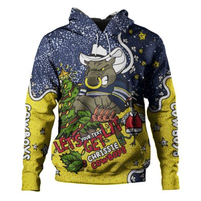 North Queensland Cowboys Christmas Custom Hoodie - Let's Get Lit Chrisse Pressie Hoodie