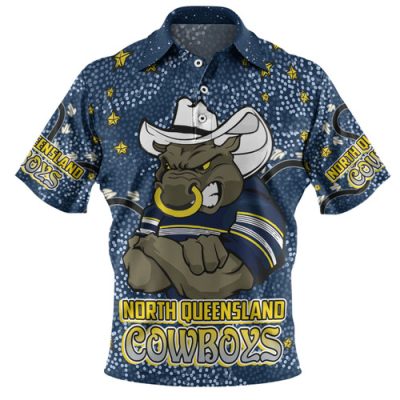 North Queensland Cowboys Custom Polo Shirt - Team With Dot And Star Patterns For Tough Fan Polo Shirt
