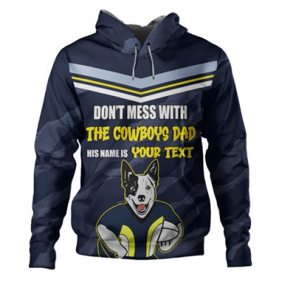 North Queensland Cowboys Father's Day Hoodie - Screaming Dad and Crazy Fan