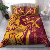Brisbane Broncos Bedding Set - Custom Broncos Pride With Tattoo And Art Personalised Name And Number Bedding Set