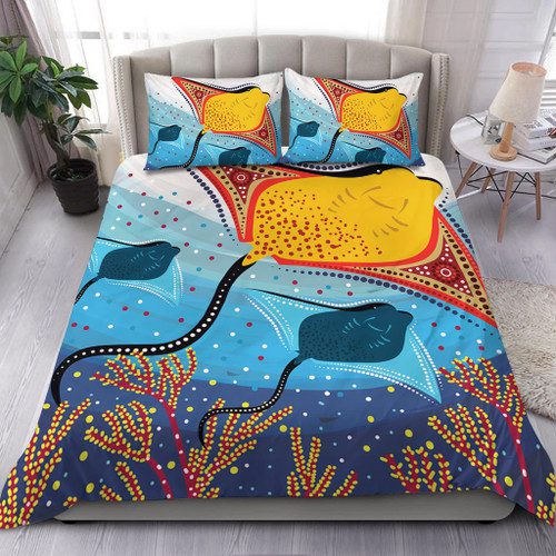 Australia Aboriginal Bedding Set - Stingray Aboriginal Art Bedding Set Australia Aboriginal Bedding Set - Stingray Aboriginal Art Bedding Set