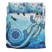 Australia Crocodile Bedding Set - Aboriginal Dot Artwork With Crocodile Bedding Set