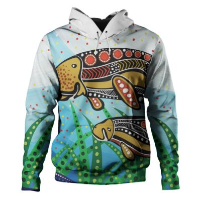 Australia Aboriginal Hoodie - Dugong Aboriginal Artwork With Mother And Baby
 Hoodie