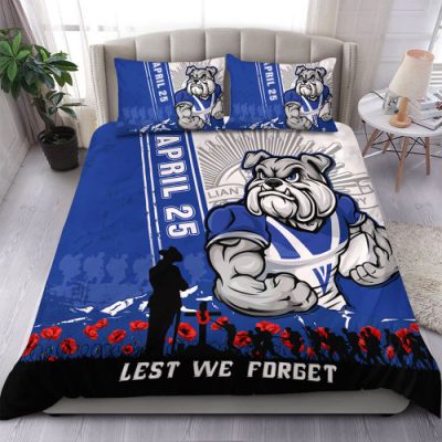 Canterbury-Bankstown Bulldogs Bedding Set Anzac Day Lest We Forget Strong Fighting Spirit