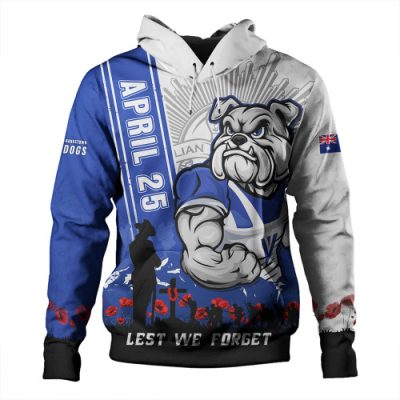 Canterbury-Bankstown Bulldogs Hoodie Anzac Day Lest We Forget Strong Fighting Spirit