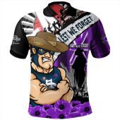 Carlton Polo Shirt ANZAC Day Honor Purple Valor And Spirit