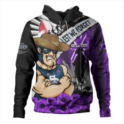 Carlton Hoodie ANZAC Day Honor Purple Valor And Spirit