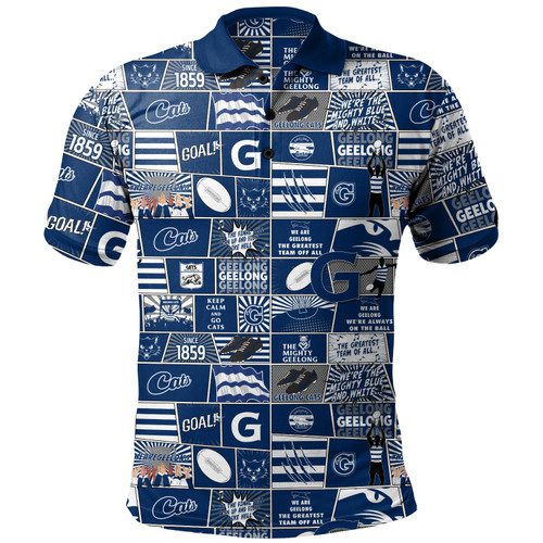 Geelong Cats Polo Shirt Legacy Of The Pride Comic Style Geelong Cats Polo Shirt Legacy Of The Pride Comic Style