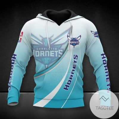 NBA Charlotte Hornets Teal Gradient Curvers Pullover Hoodie V2