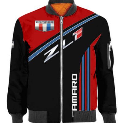 Chevrolet Camaro ZL1 Red Black Bomber Jacket