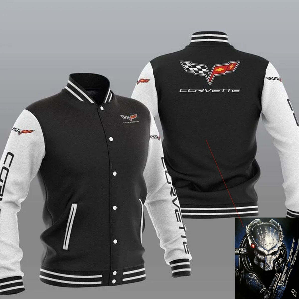 Chevrolet Corvette Black Baseball Jacket Chevrolet Corvette Black Baseball Jacket