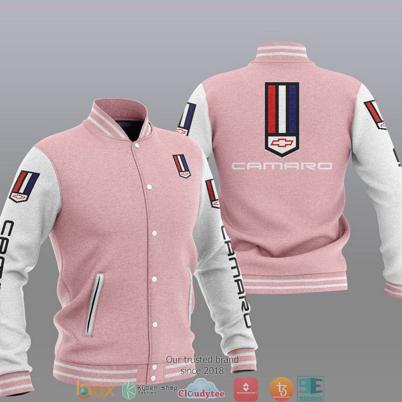 Chevrolet Camaro Pink Baseball Jacket Chevrolet Camaro Pink Baseball Jacket