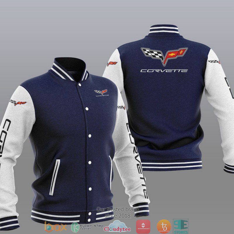 Chevrolet Corvette Blue Baseball Jacket Chevrolet Corvette Blue Baseball Jacket