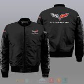 Chevrolet Corvette Simple Style Black Bomber Jacket