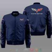 Chevrolet Corvette Simple Style Blue Bomber Jacket