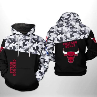 NBA Chicago Bulls Black Camo Pullover Hoodie