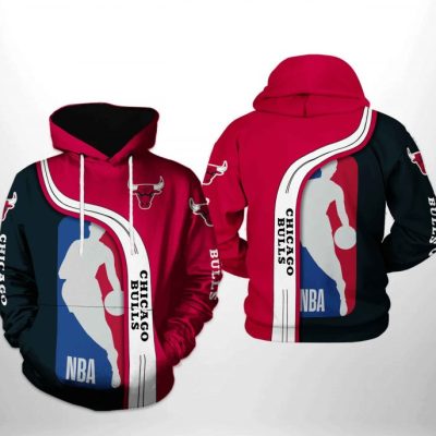 NBA Chicago Bulls Red Black Pullover Hoodie V2