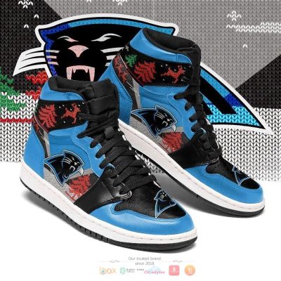 NFL Carolina Panthers Ugly Christmas Air Jordan 1 High Sneakers