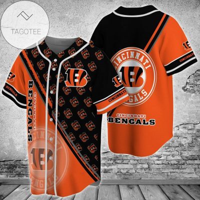 NFL Cincinnati Bengals Orange Black Baseball Jersey