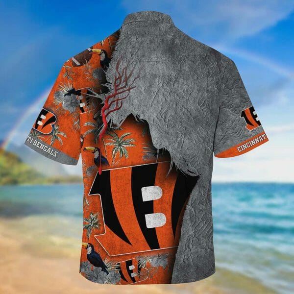 NFL Cincinnati Bengals Grey Orange Hawaiian Shirt NFL Cincinnati Bengals Grey Orange Hawaiian Shirt