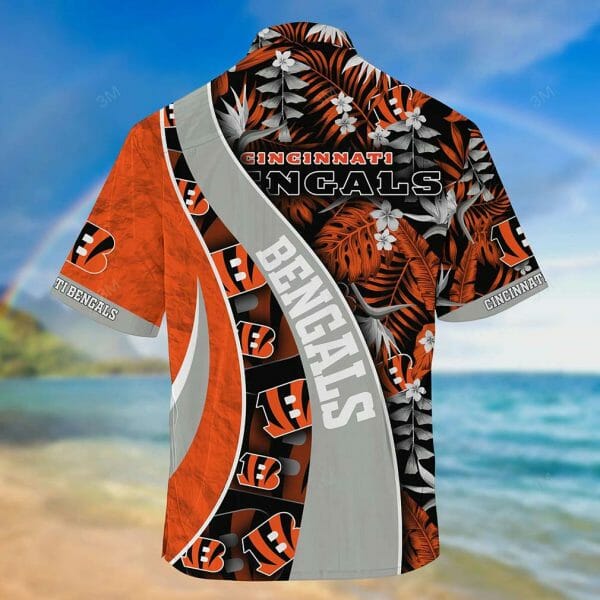 NFL Cincinnati Bengals Orange Grey Hawaiian Shirt NFL Cincinnati Bengals Orange Grey Hawaiian Shirt